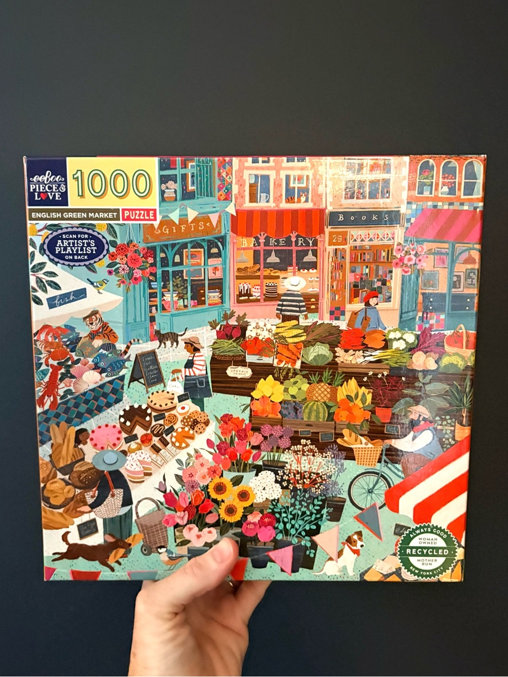 EeBoo English Green Market 1000 Piece Jigsaw Puzzle